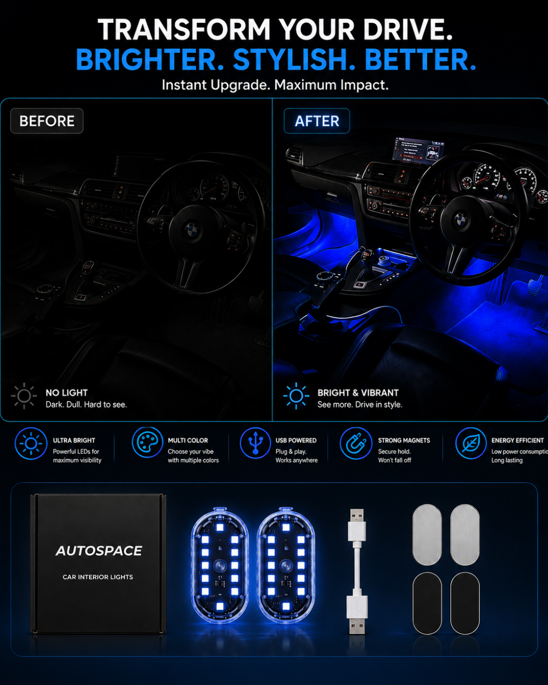 WIRELESS CAR INTERIOR LIGHTS