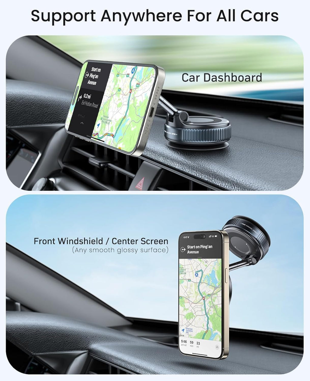 Magnetic Phone Holder with Strong Suction Cup