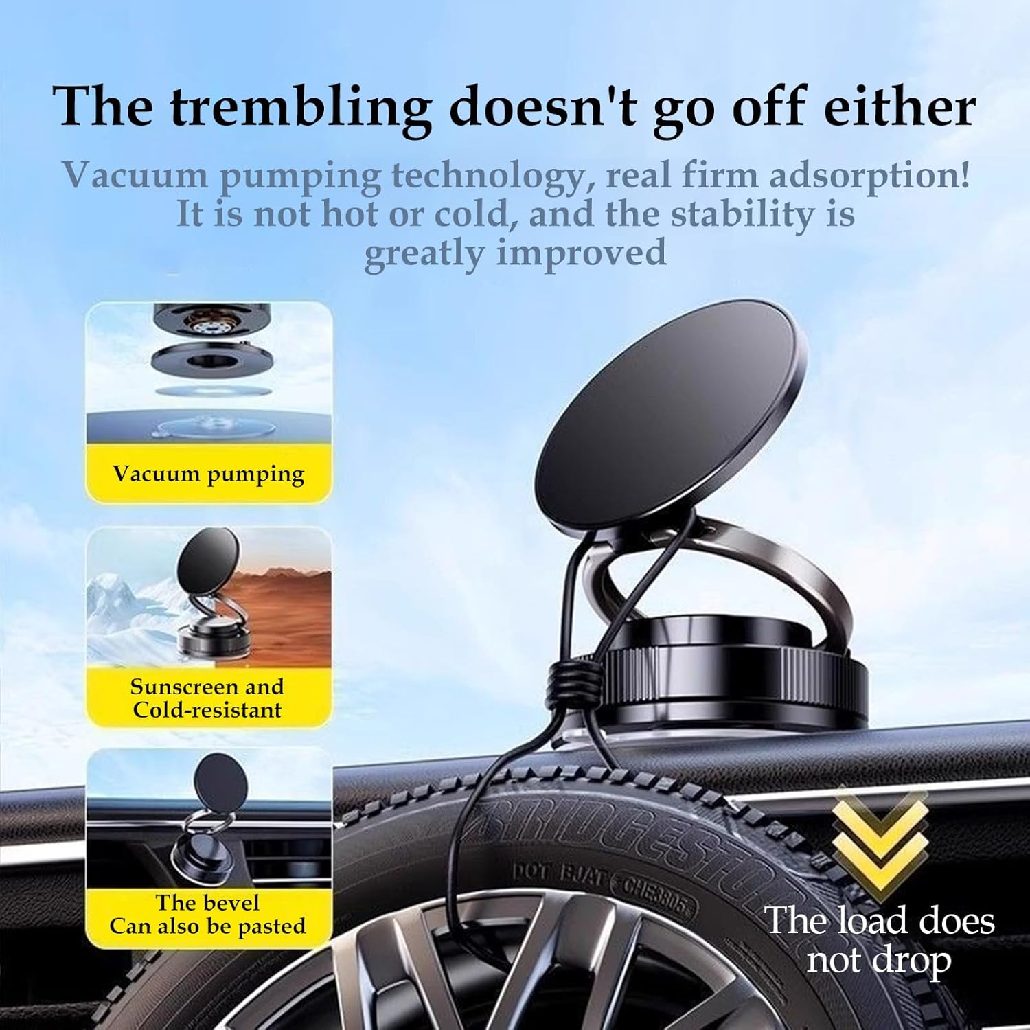 Magnetic Phone Holder with Strong Suction Cup